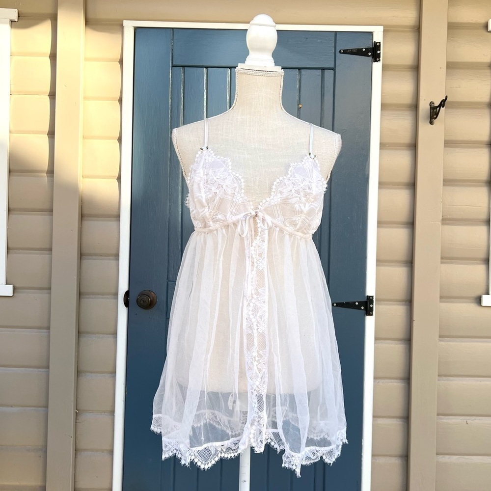 Victoria's Secret Sheer White Lace Chemise Women’s Size XL